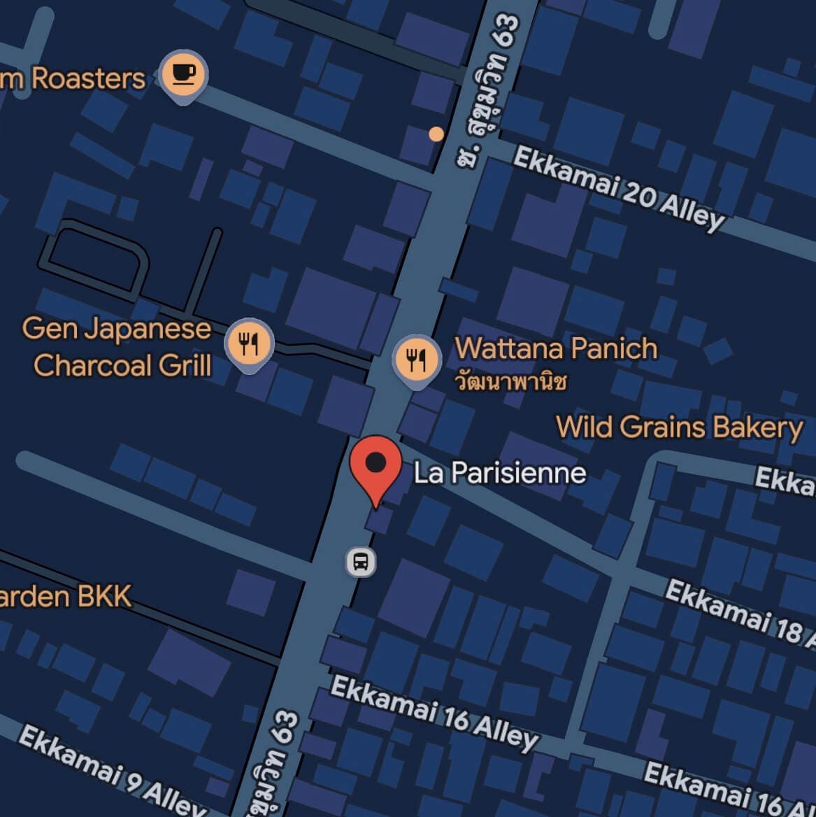 Location map - La Parisienne Bangkok